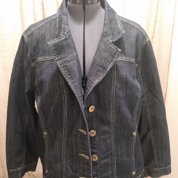 SWAK Jeans Women's Plus Denim Jacket with Stretch Size 28W - Picture 4 of 9